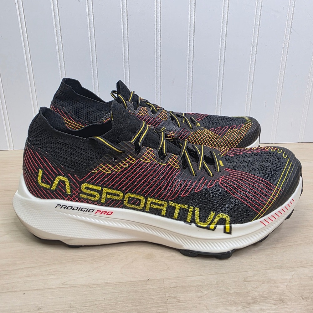 La Sportiva Prodigio Pro Mens 12.5 Trail Running Shoes Black Yellow 125334